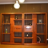 金丝柚木玄关柜现代中式客厅装饰柜组合隔断柜实木家具A01