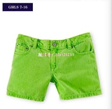 现货 美国代购 拉夫POLO RALPH LAUREN 女童儿童草绿色牛仔短裤