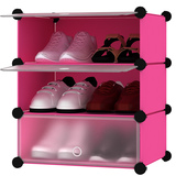简易收纳柜整理柜鞋柜防水树质脂三门大容量三层多功能书柜置物柜