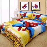儿童四件套纯棉1.5m床被套男孩全棉床上用品卡通蜘蛛侠三件套床单