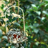 欧式复古创意鸟笼摆件吊挂花篮米白铁艺饰品风灯烛台仿古桌面花器
