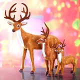 仿真动物圣诞鹿公仔节日装饰麋鹿礼物客厅桌面摆件梅花鹿毛绒玩具