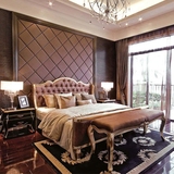 橡木床全实木床欧式床布艺床1.8m大床双人床2.2米现代简约结婚床