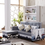 多功能沙发床可折叠小户型布艺沙发可拆洗转角沙发床铁架组合沙发