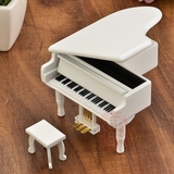 包邮金色机芯木质三角钢琴音乐盒八音盒工艺品摆件创意生日礼物
