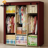 简易衣柜单人钢架加固组装折叠布衣柜子宜家简约现代韩式布艺衣橱