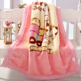 儿童毯冬季新生儿小毛毯加厚拉舍尔膝盖毯双层婴儿抱毯宝宝午睡毯