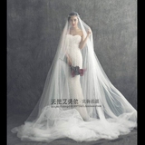 新娘头纱超长婚纱新款韩式结婚影楼拍照写真裸纱长拖尾3米5米头纱