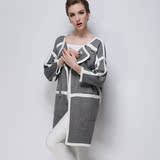 2014秋季修身新款中长款女装街头打底纯色针织衫单件外套毛针织衫