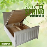 欧式纯全实木双人床1.8米白色美式单人卧室床1.2米气动高箱储物床