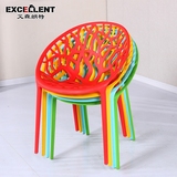简约现代塑料椅子时尚餐椅北欧靠背椅户外休闲创意接待洽谈咖啡椅