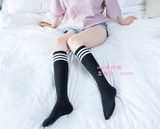 一双包邮堆堆袜及膝半截腿女中筒袜高长筒棉袜子纯色袜套韩国日系