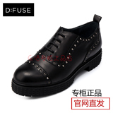 D:FUSE/迪芙斯2016秋季新款牛皮铆钉系带中跟单鞋女鞋DF63112023