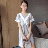 孕妇装2016夏季韩版时尚款显瘦短袖中长款连衣裙夏天怀孕衣服潮妈