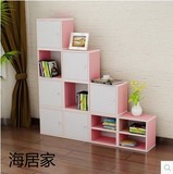 简易书架小宜家储物自由组合收纳木刨花板韩式多功能组装单个书柜