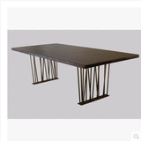 北欧工业风书桌美式写字台设计简易实木办公桌铁艺宜家电脑桌椅子