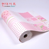 韩国粉色pvc自粘墙纸 温馨卧室家居装饰环保女孩儿童房防水壁纸