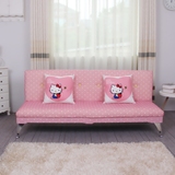 日式小户型布艺沙发简易折叠单人双人三人沙发卧室两用实木小沙发