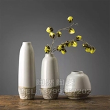 粗陶手工陶瓷花瓶陶艺客厅摆件干花台面陶罐复古田园欧式简约花器
