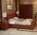 全实木床1.5m1.8米橡木双人床实木床简约现代中式2米储物大床婚床