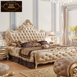品牌欧式皮艺床 1.8米双人床实木雕花婚床 新款卧室大床小户型Z3