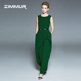 ZIMMUR2016夏季新款女装圆领无袖欧美时尚百搭修身显瘦连体衣裤