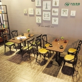 西餐厅桌椅 奶茶店甜品店餐厅桌椅组合 loft主题茶餐厅饮品店餐椅