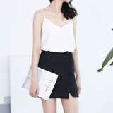 MISAZ自制完美版型韩范高腰包臀一步裙甜美开叉气质A字裙时尚短裙