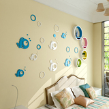 泡泡鱼创意3d立体墙贴贴纸客厅卧室温馨装饰可移除电视背景墙装饰