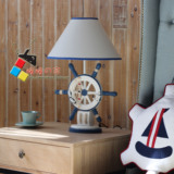 蓝色儿童地中海台灯海洋创意样板房家具装饰儿童卧室床头台灯