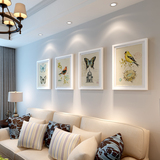 北欧蝴蝶装饰画创意组合现代客厅三联画挂画简约卧室沙发墙画壁画