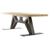 美式乡村实木餐桌子复古创意办公桌原木书桌电脑桌大板个性茶桌椅
