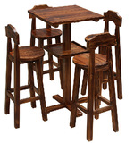 特价碳化防腐木桌椅实木酒吧桌凳吧台高脚凳桌椅套件防腐木实木