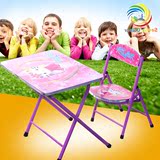 包邮儿童学习桌可升降折叠桌椅套装学生写字桌环保卡通儿童书桌椅