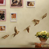 欧式树脂小鸟壁挂立体墙贴墙面壁饰装饰品客厅电视背景墙上挂件