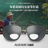 艾森诺 老花偏光太阳镜 钓鱼眼镜 户外开车墨镜 一镜两用老人眼镜