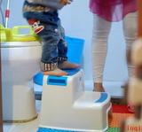新款加厚浴室防滑凳子宝宝洗手 塑料儿童垫脚凳踏脚凳登高双层阶