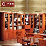 何家匠 现代中式红木家具 进口红翅木转角组合书柜 高端实木书柜