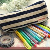 创意小清新大容量简约笔袋中学生帆布铅笔盒日韩国男女孩文具笔包