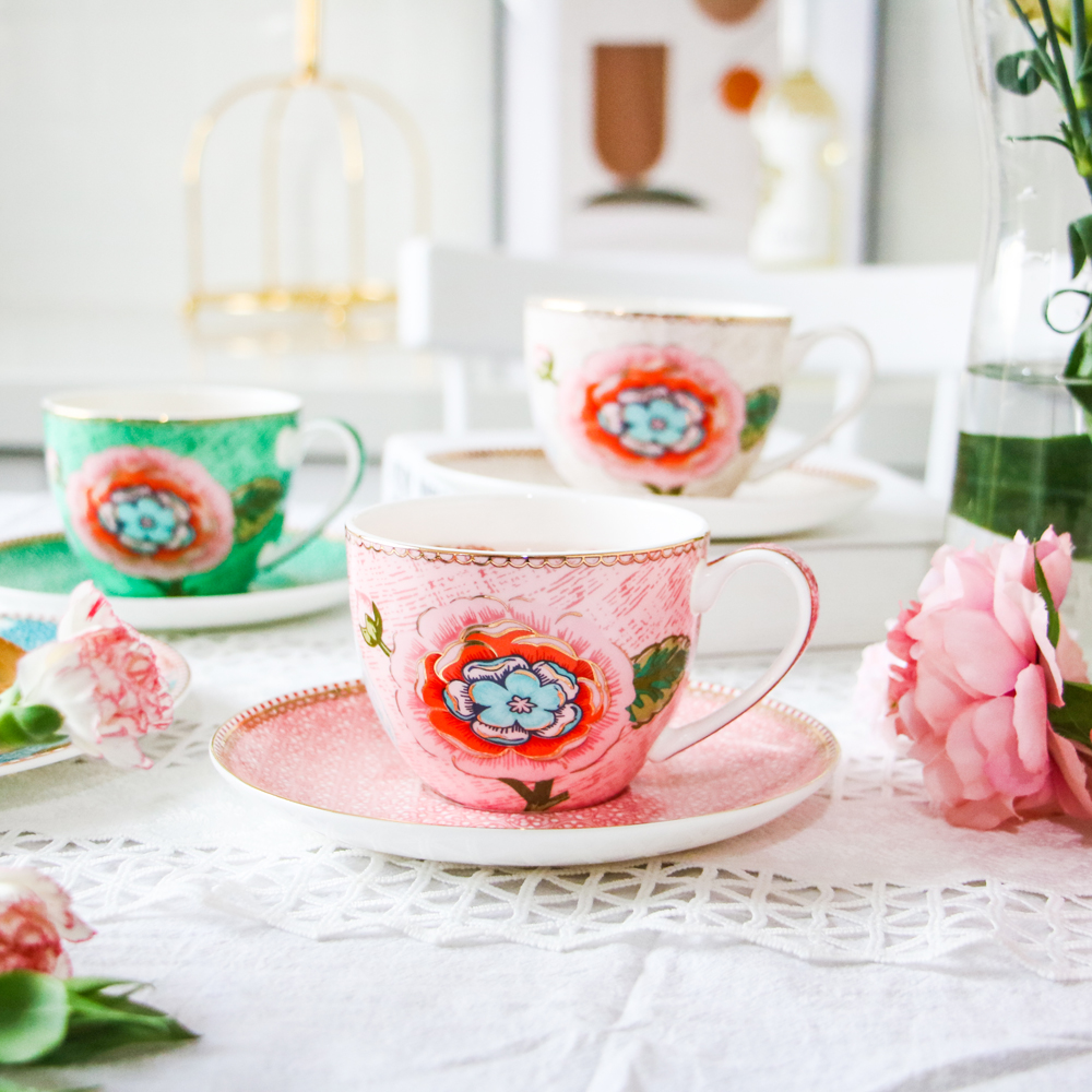 Bone porcelain creative Phnom Penh English afternoon tea cup plate black tea coffee lady gift ceramic exquisite European fruit tea