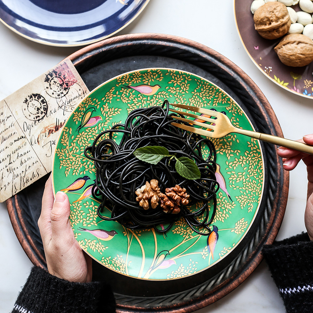 Bone porcelain home 8 inch plate European dishes creative Western steak afternoon refreshment ceramic disc