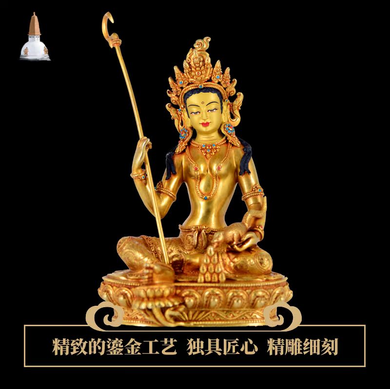 Nepals Saga boutique custom Buddha statue of the god of wealth mother pure hand-made gold Tibetan Buddhist secret import