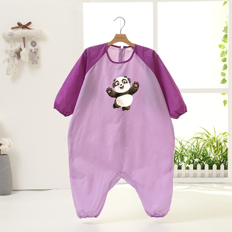 Baby eating hood waterproof jumpsuit baby crawler children draw a full body anti-dirty crawl autumn and winter outside wear