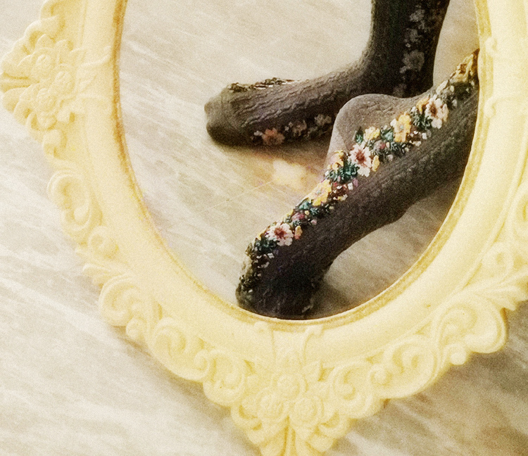 Vintage taste French Fan very French noble estate lace style small broken flowers in the pile of socks