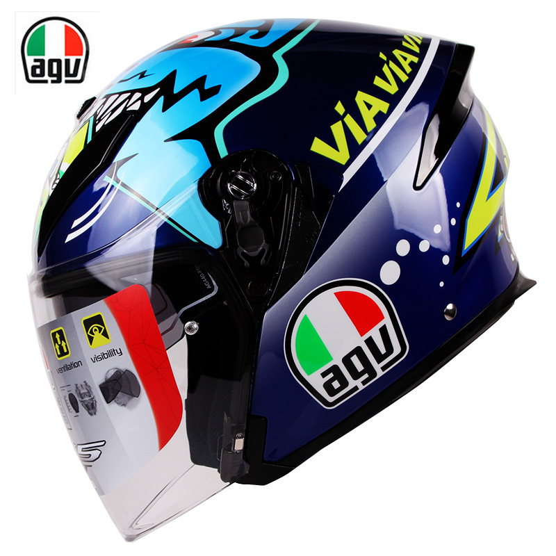 Italian AGV helmet K5 semi-helmet motorcycle double lens semi-helmet male spring summer professional racing running helmet half helmet