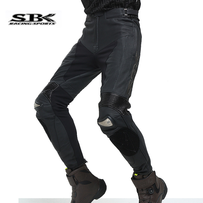 SBK motorcycle motorcycle leather pants racing pants mens titanium alloy anti-fall clothing riding pants rider equipment