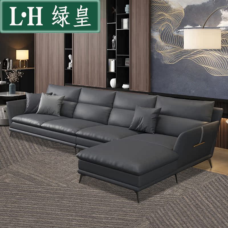 Nordic leather sofa living room head layer cowhide modern minimalist combination corner creative leather leather sofa