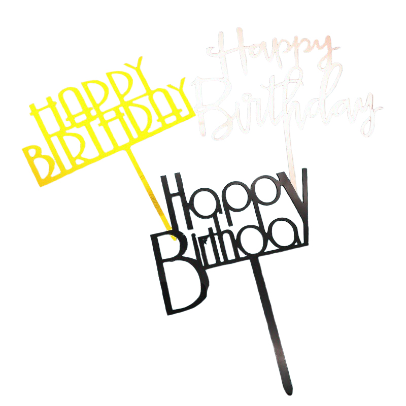 Net red birthday cake acker card Happy Birthday baking cake plug-in ornaments decorative flag accessories