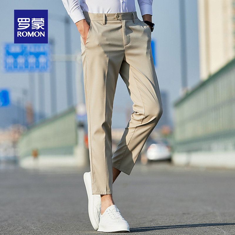Lomond nine-point pants mens casual pants slim summer small-footed pants mens Korean version of the trend handsome young west pants
