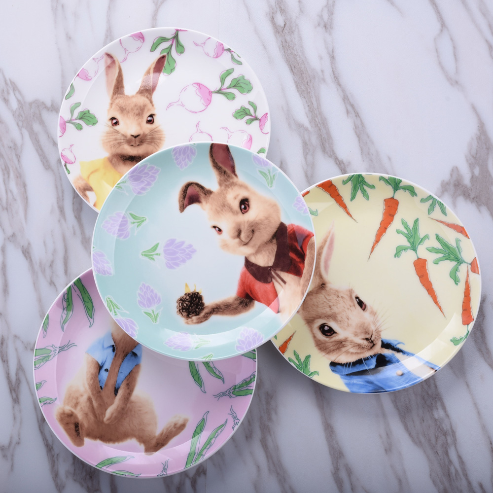 Bone porcelain creative 8 inch Western steak fruit plate European cute cartoon ceramic rabbit western snack home
